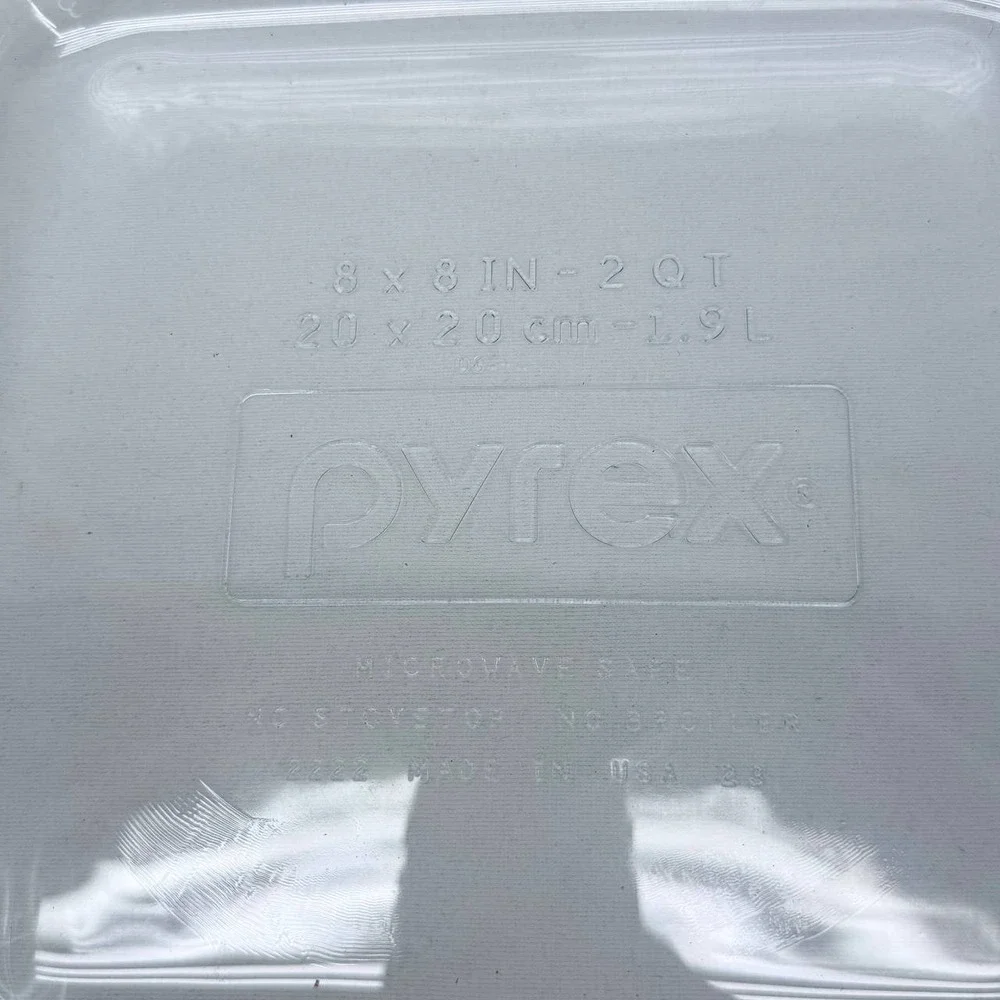 Pyrex Grip-Rite 8x8 Glass Baking Dish 2 Quart Square Clear Casserole Pan New
